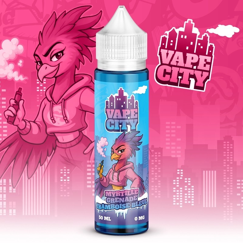 Myrtille Grenade Framboise Bleue VAPE CITY 50ML